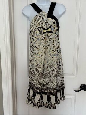 Roberto Cavalli vintage Y2K short dress size 44 draped graphic strappy